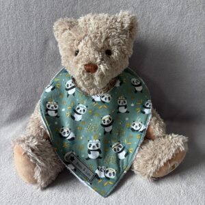 Bavoir bandana - Modèle Panda vert
