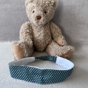 Bandeau soin du visage - Vert sapin étoiles blanches