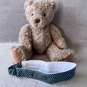 Bandeau soin du visage - Vert sapin étoiles blanches