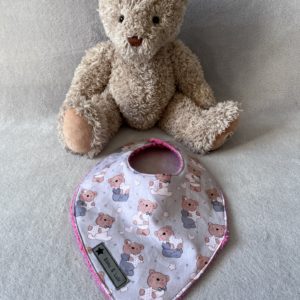 Bavoir bandana - Modèle Nounours étoile coeur