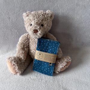 Lingettes lavables (Lot de 10) - Rectangulaire - Double gaze - Bleu foncé pois blancs