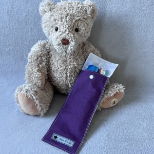 Etui pour brosse à dent et dentifrice - Coton épais - Aubergine