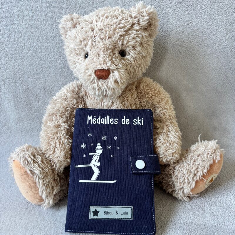 Livret médailles de ski - Garçon ou Fille - Bleu marine