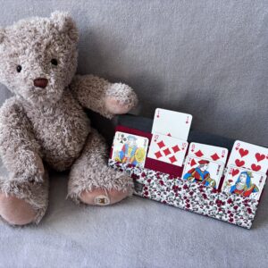 Porte cartes à jouer - Modèle Fleurs rouges