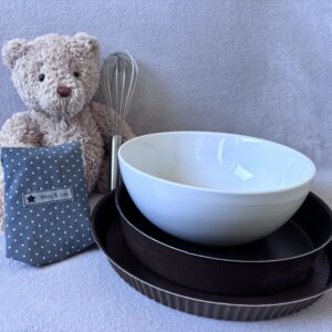 Charlotte alimentaire couvre-plat 32 cm - Gris pois blancs - Bio