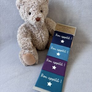 Ronds de serviette "Bon appétit !" - Lot de 4 - Assortiment de couleurs 2