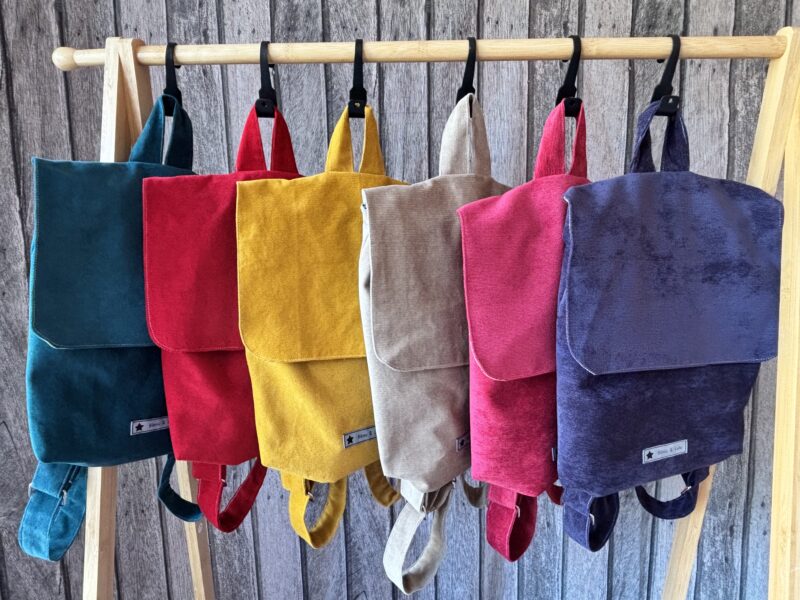 Sac à dos enfant - Velours jaune