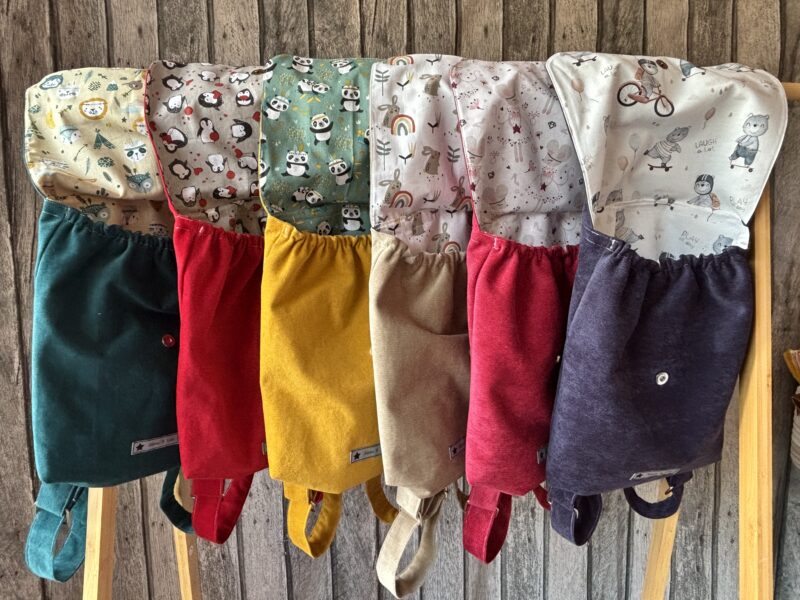 Sac à dos enfant - Velours jaune