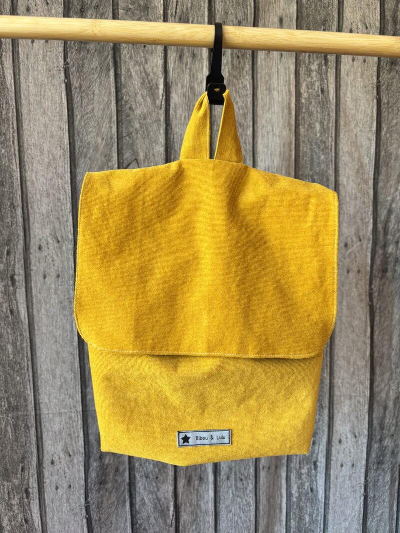 Sac à dos enfant - Velours jaune