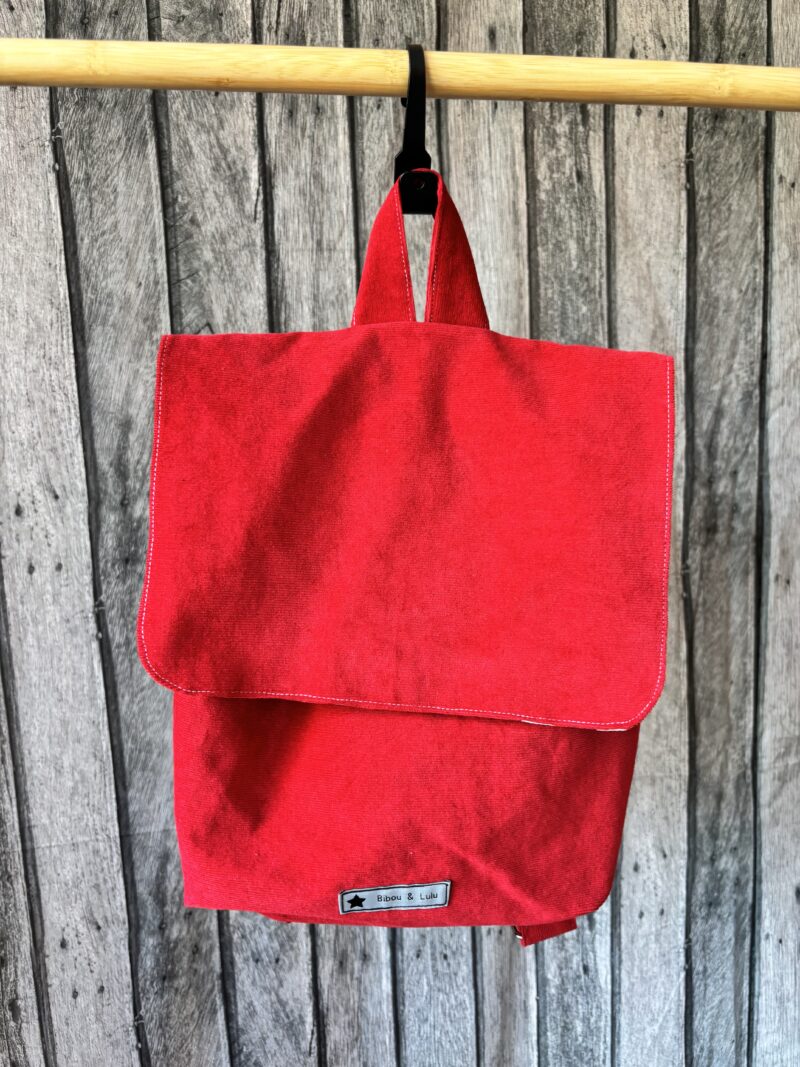 Sac à dos enfant - Velours rouge