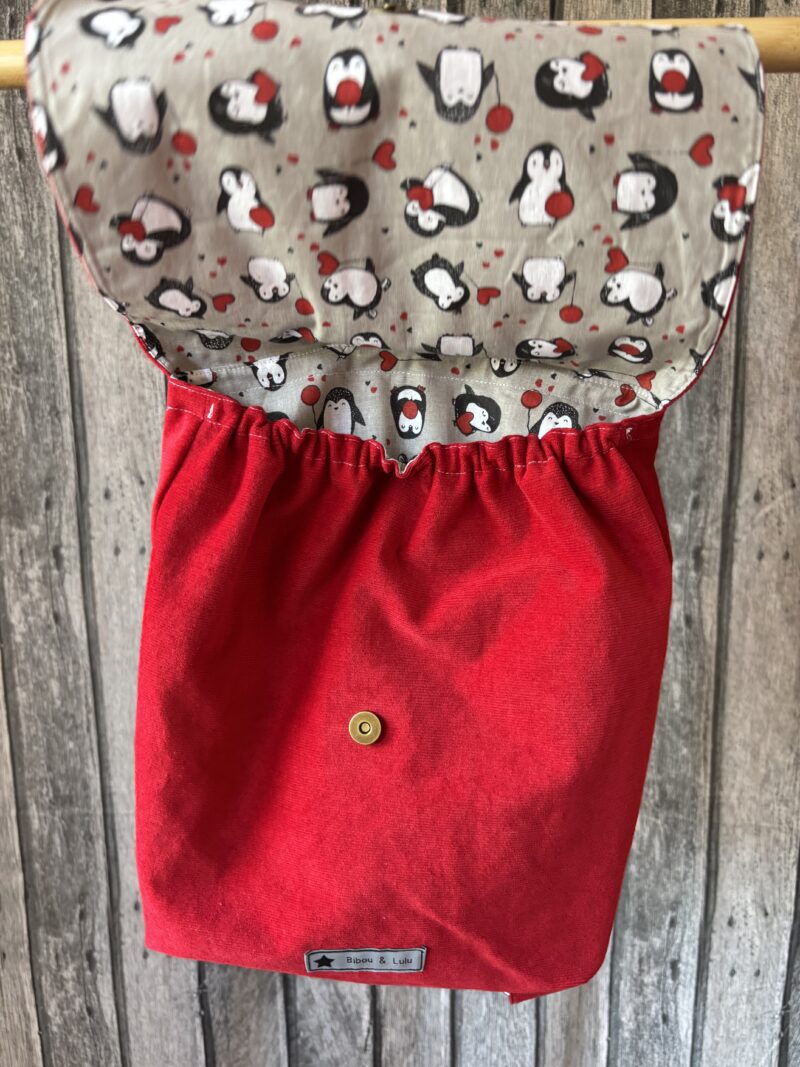Sac à dos enfant - Velours rouge