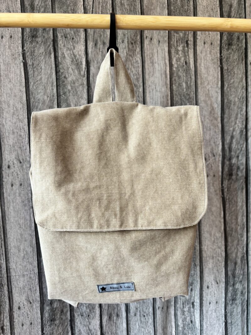 Sac à dos enfant - Velours taupe