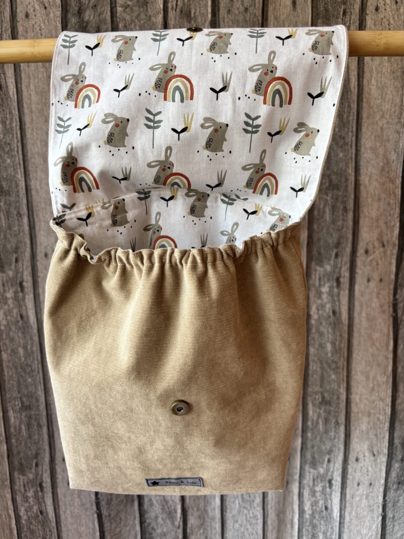 Sac à dos enfant - Velours taupe