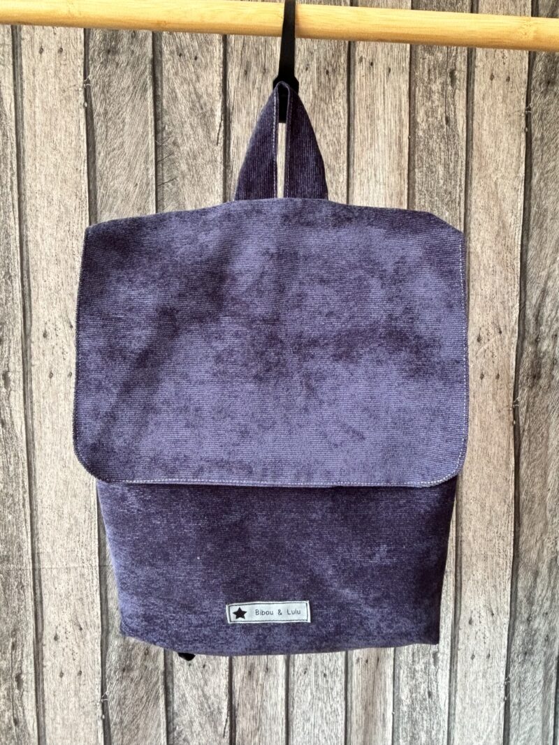 Sac à dos enfant - Velours bleu marine