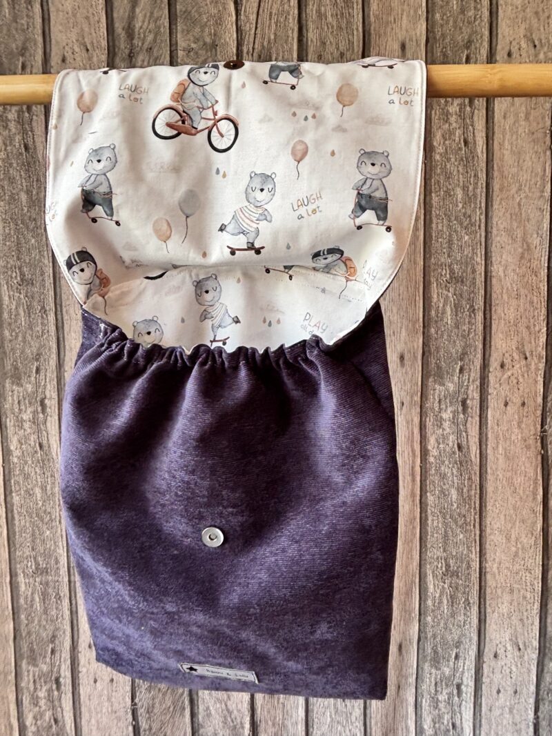 Sac à dos enfant - Velours bleu marine