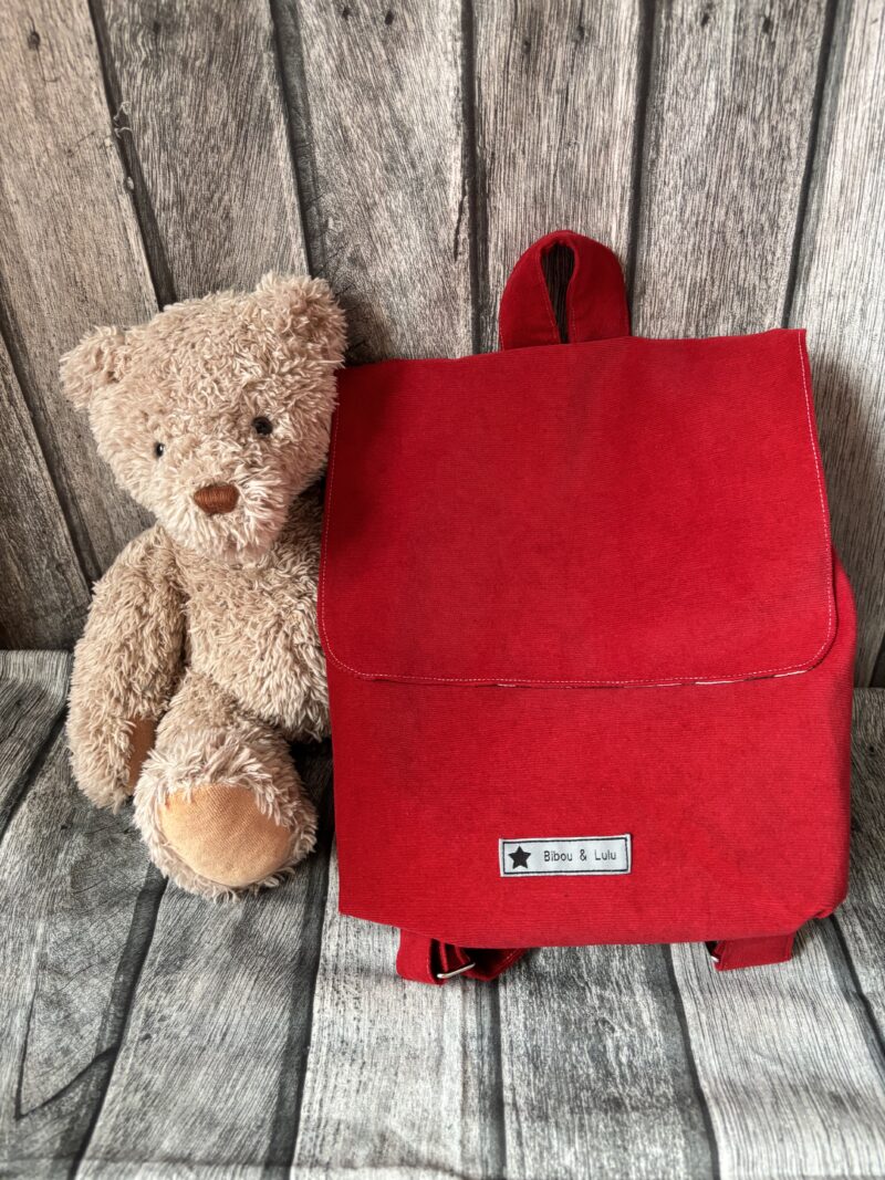 Sac à dos enfant - Velours rouge