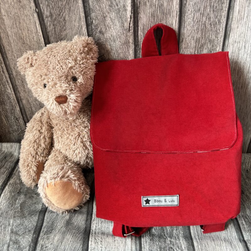 Sac à dos enfant - Velours rouge