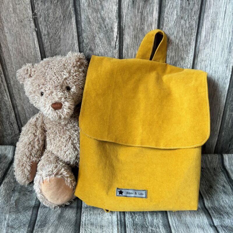 Sac à dos enfant - Velours jaune