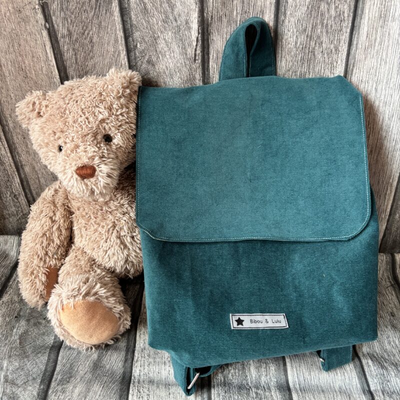 Sac à dos enfant - Velours bleu