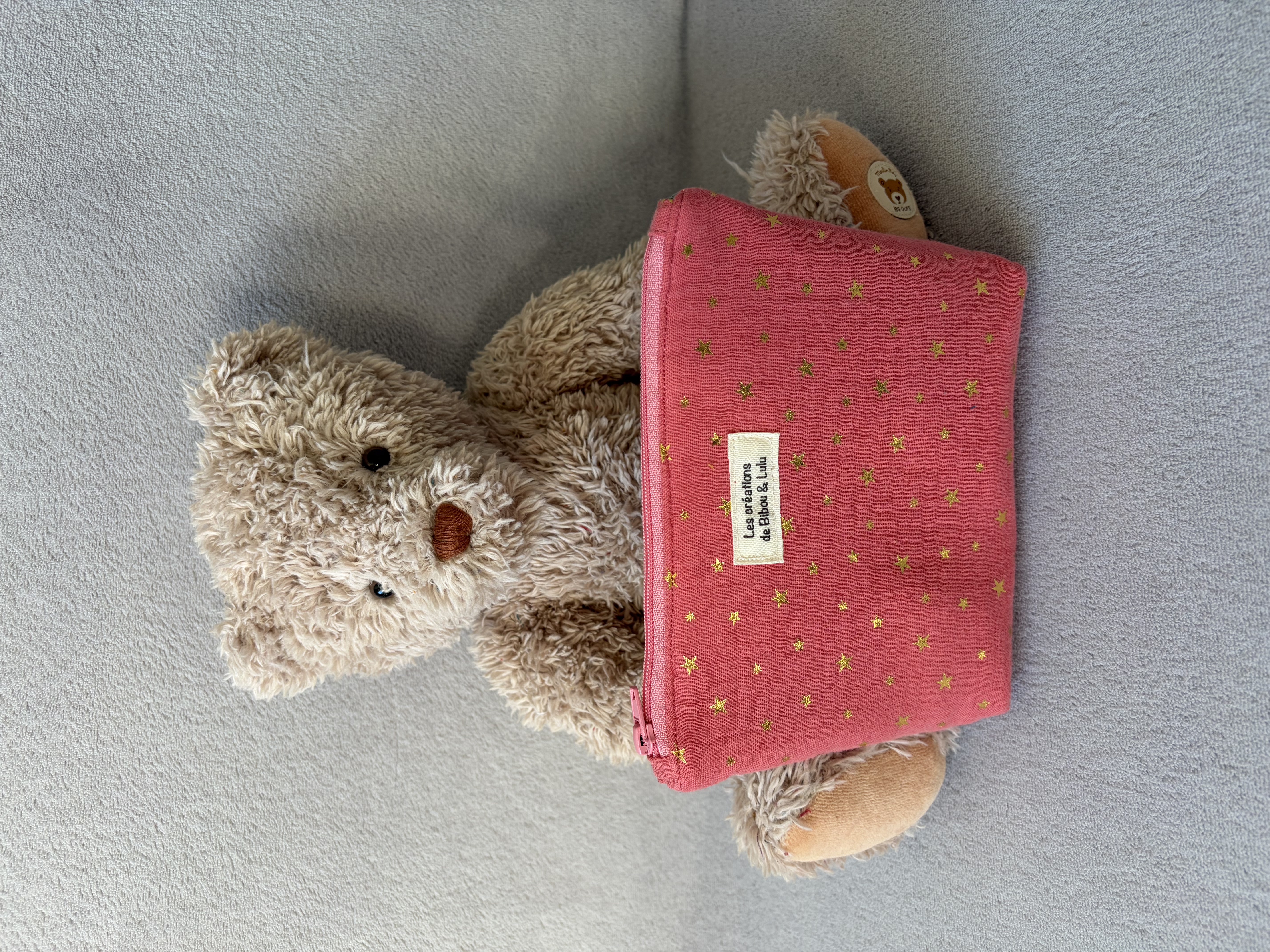 Trousse isotherme - Rose étoiles dorées