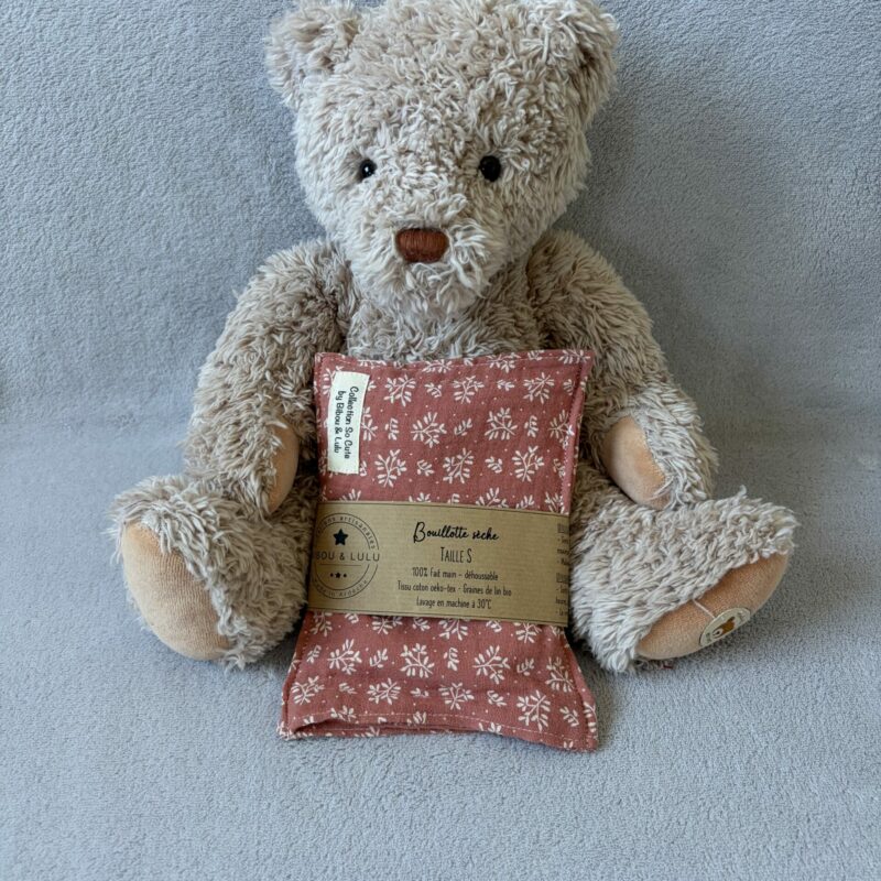 Bouillotte sèche (graines de lin bio) Taille S - Marsala feuilles