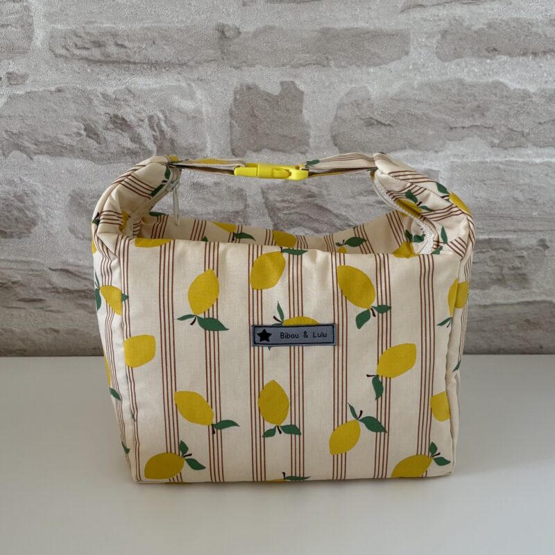 Lunch bag isotherme - Coton enduit citron