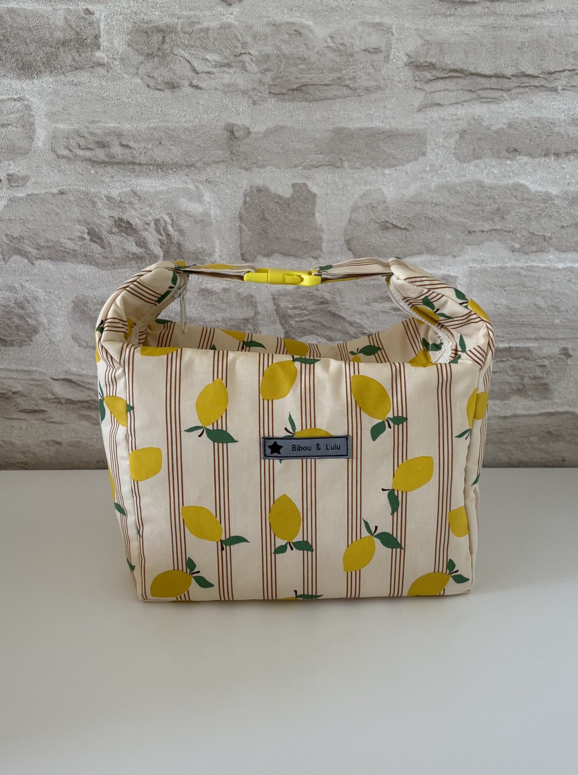 Lunch bag isotherme - Coton enduit citron